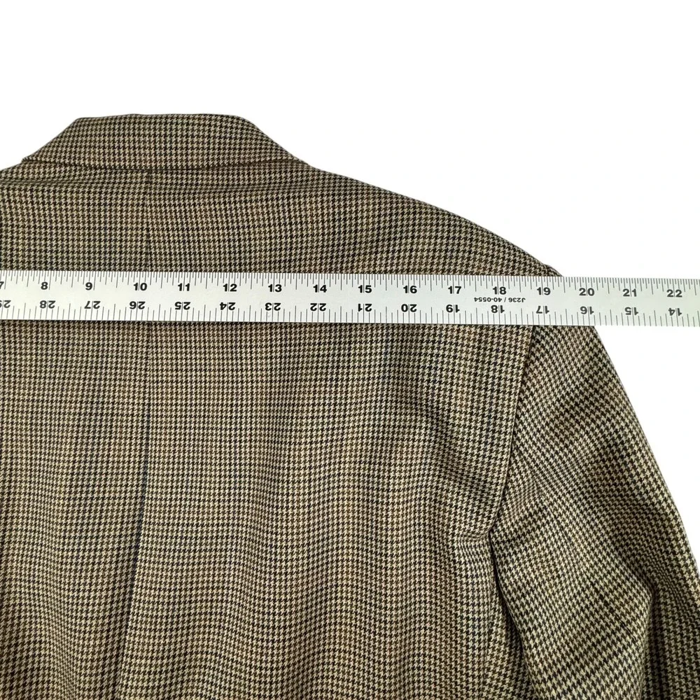 Lauren Ralph Lauren Brown Blazer Sport Coat Mens 42XL Wool Houndstooth VTG 1998